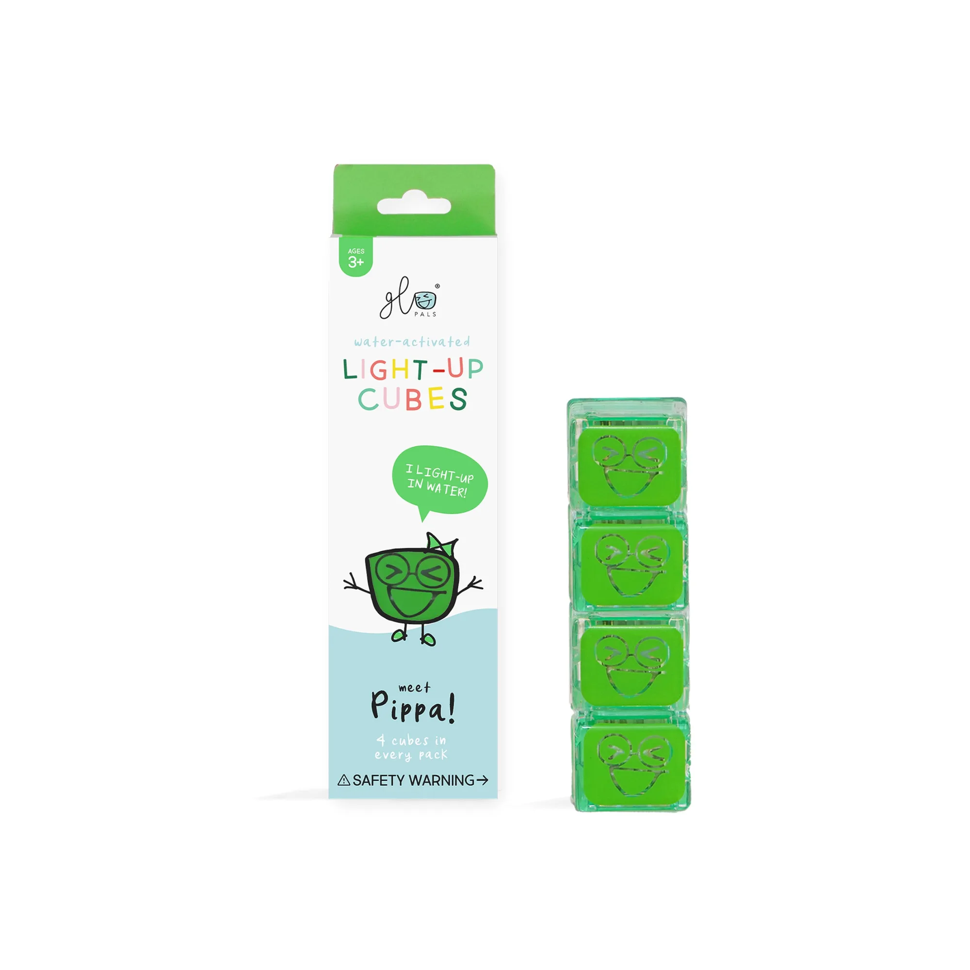 Pippa - Glo Pals 4er-Pack grüne Leuchtwürfel