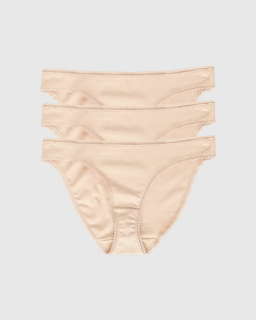 Cabana Cotton Bikini Underwear 3 Pack - Champagne