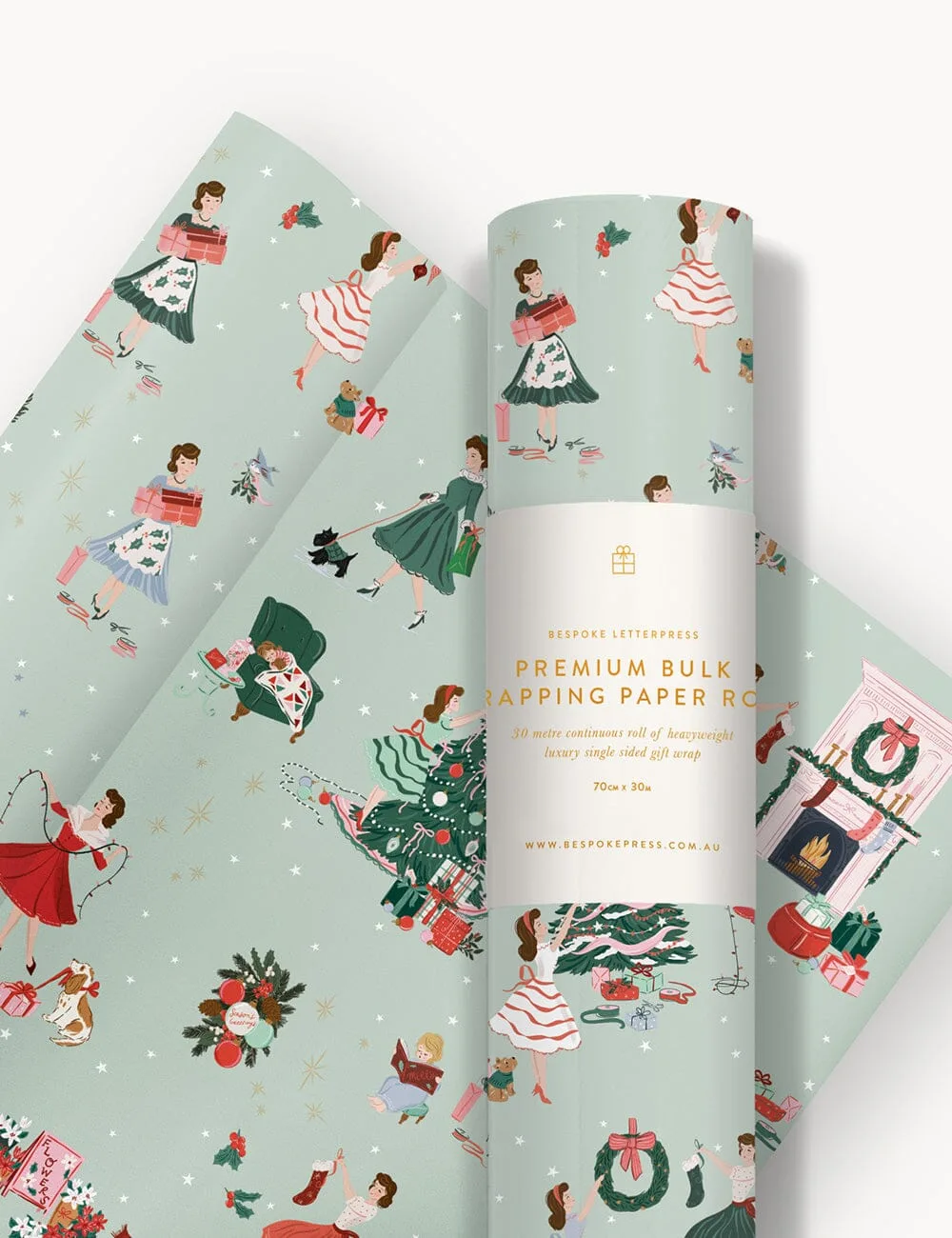 Gift Wrap 30m Roll - Christmas Ladies