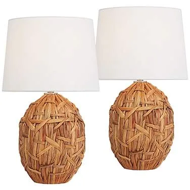 Lighting Nantucket 26 Inch Natural Seagrass Coastal Modern Lamps Set 720t7