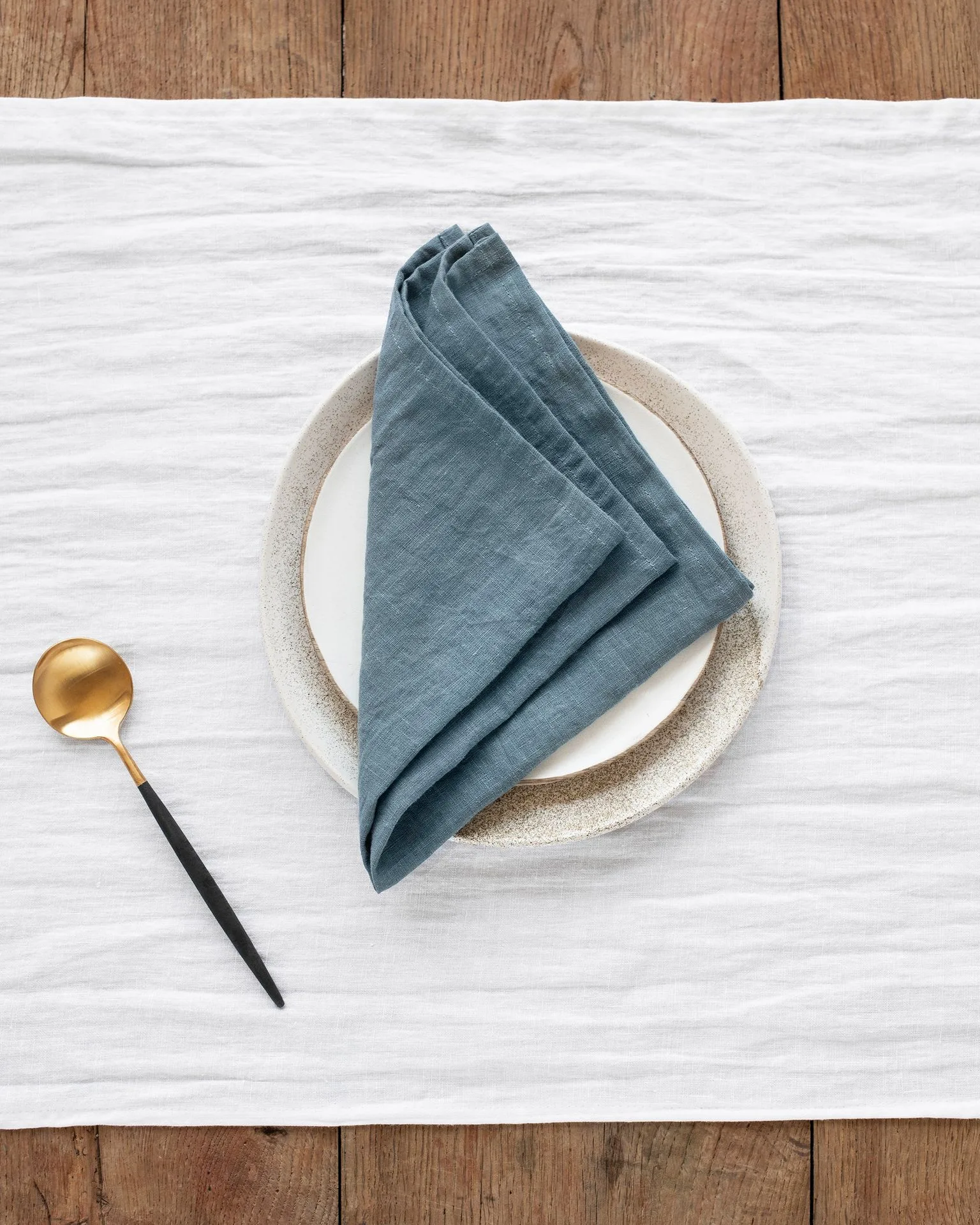 Gray blue linen napkin set of 2
