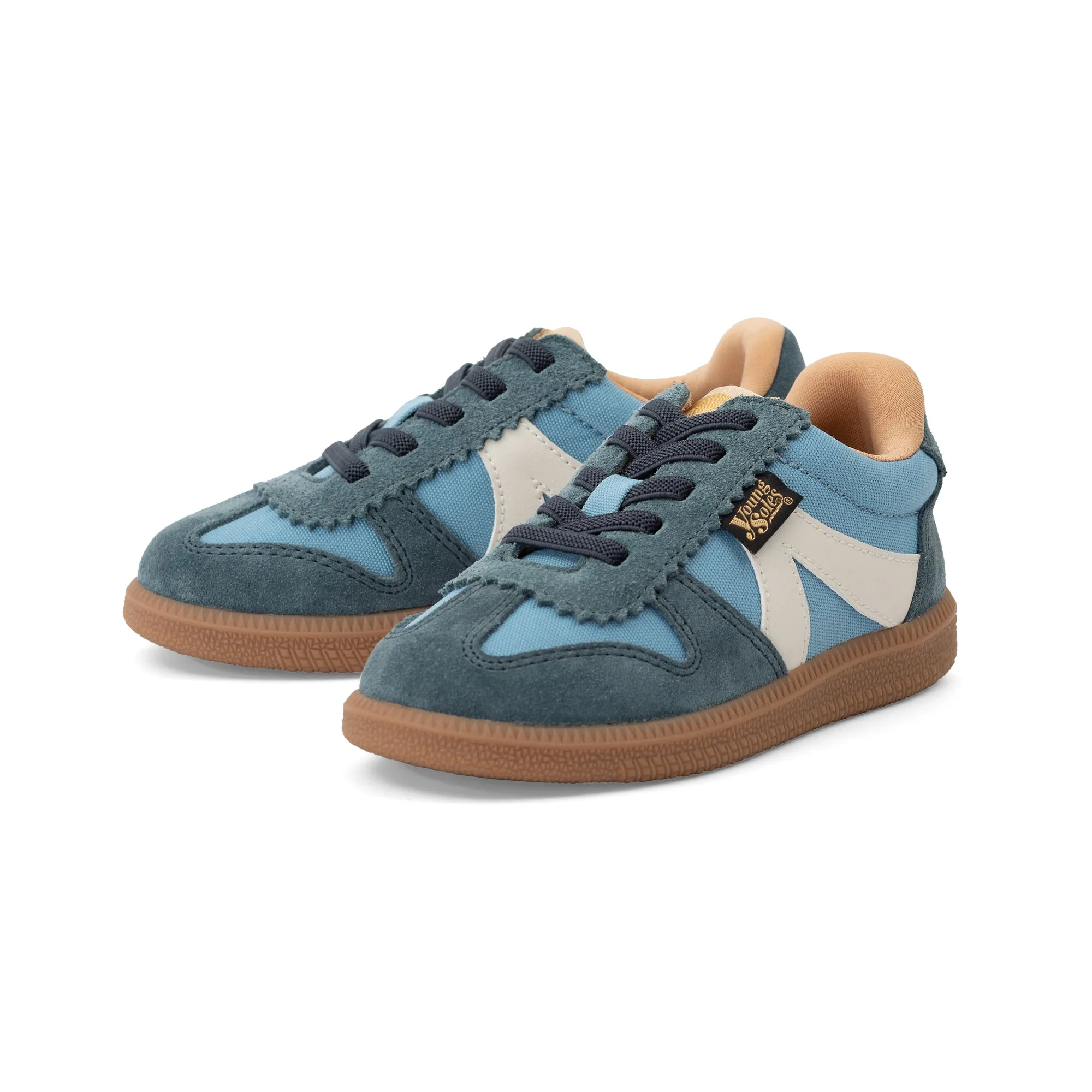Brooking Kids Classic Court Sneaker - Smokey Blue Textile and Suede