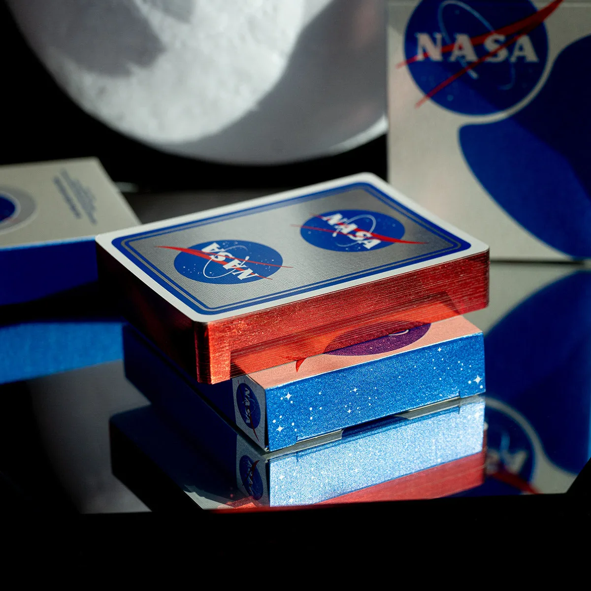 EDIZIONE LIMITATA MAZZO DI CARTE NASA CON DORATURA A FOGLIA E LOGO “MEATBALL”