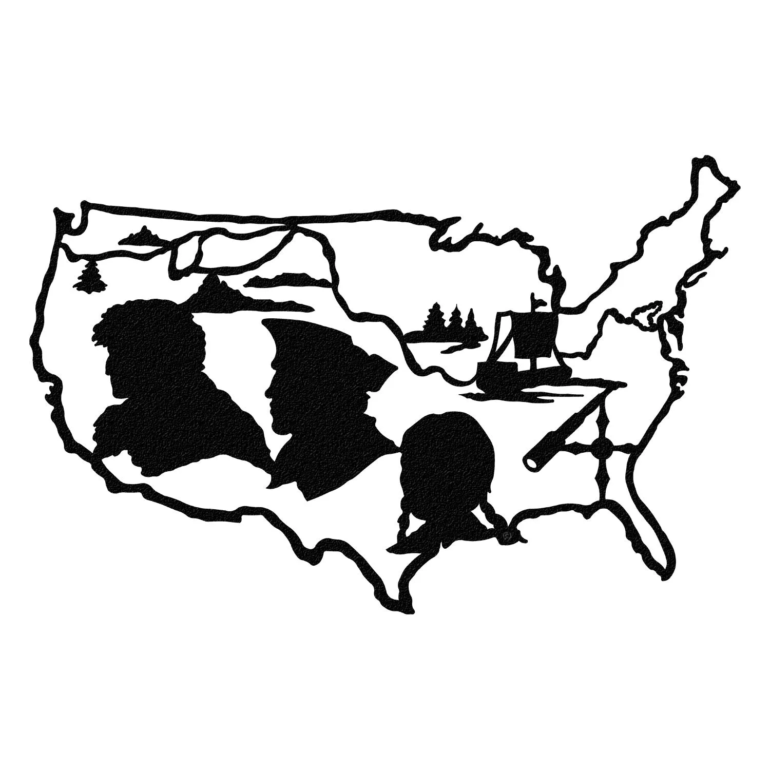 Lewis & Clark Map 11" x 7 3/4" Wall Art