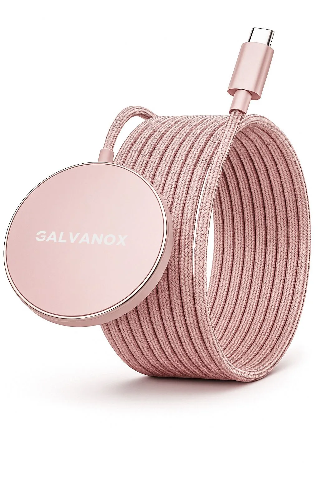 Galvanox 10-FT Compatible with MagSafe Wireless Charger - Rose Gold - Encased