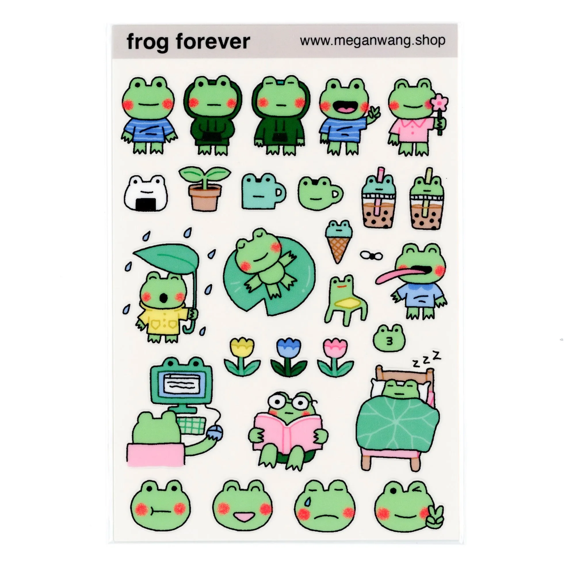 Hoja de pegatinas Frog Forever