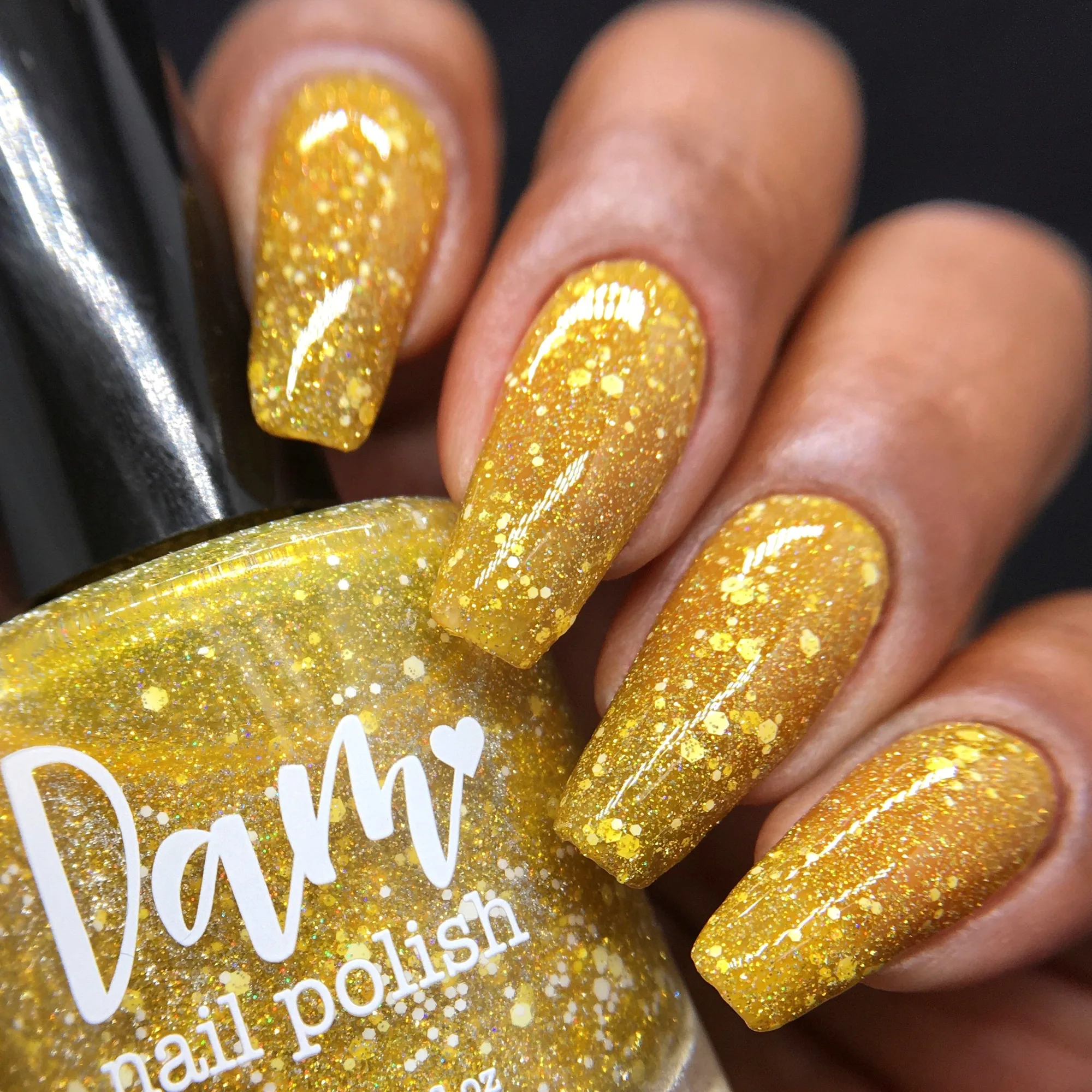 Forty Thousand Winks - Yellow Reflective Glitter Nail Polish - Hibernation Collection