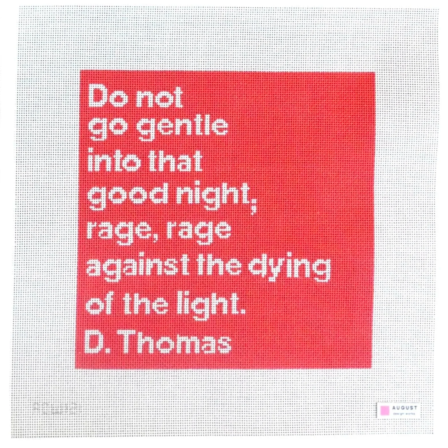 Do Not Go Gentle - Library Series - Needlepoint Canvas