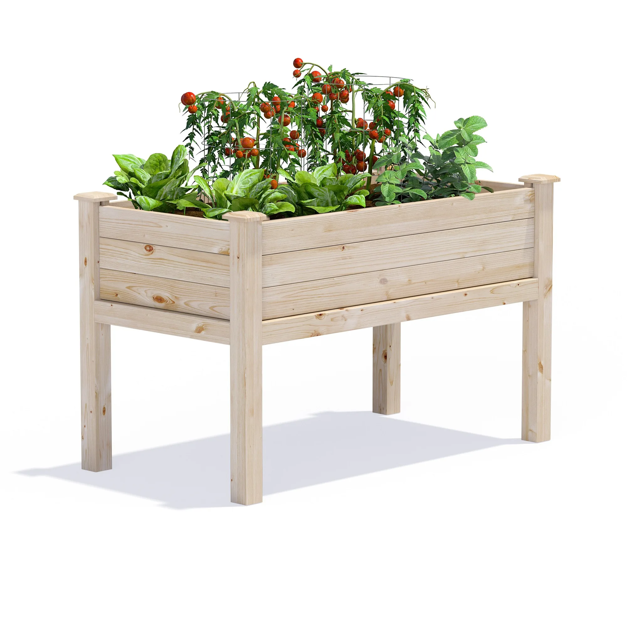 Four Bucket Elevated Cedar Garden Frame: Setup and Planting