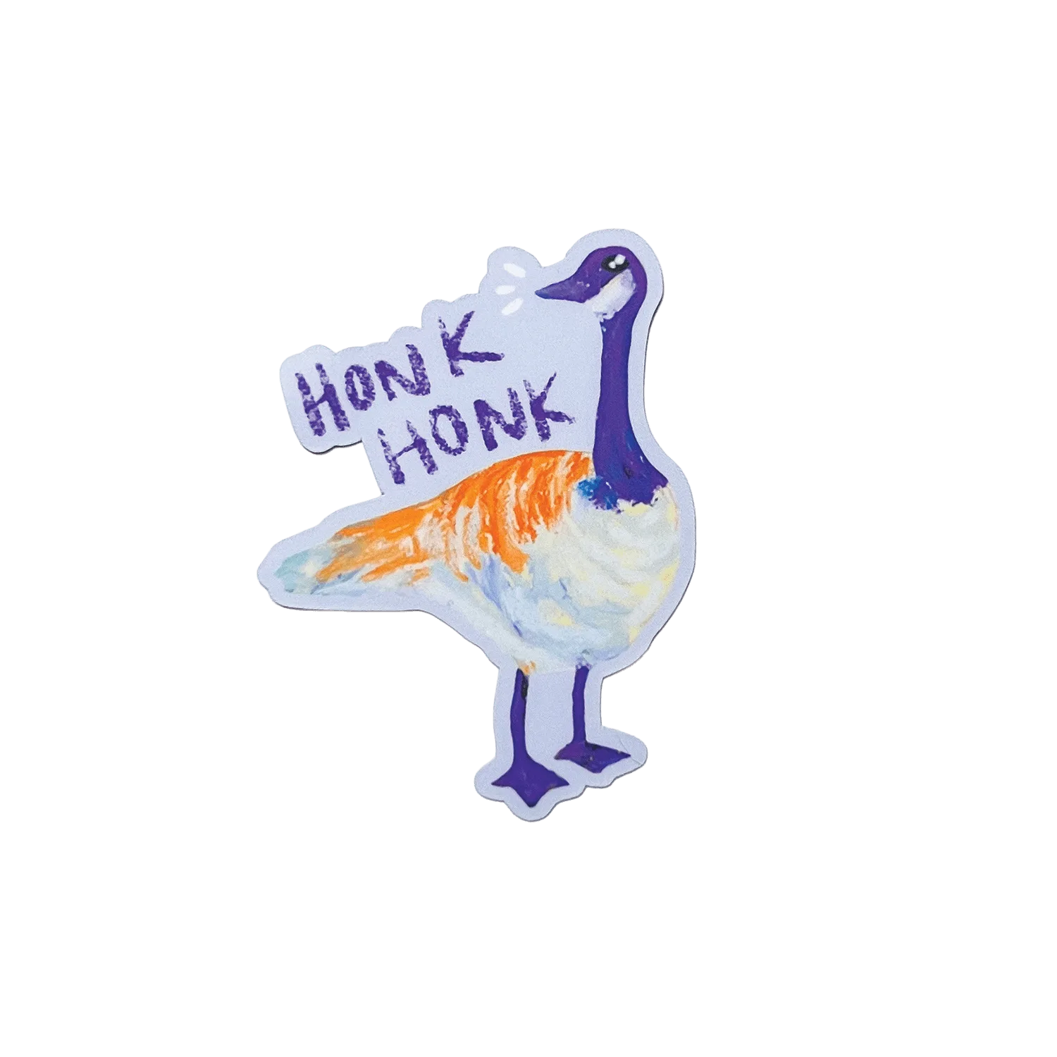 Een Honk Honk Goose-sticker op een laptop plakken