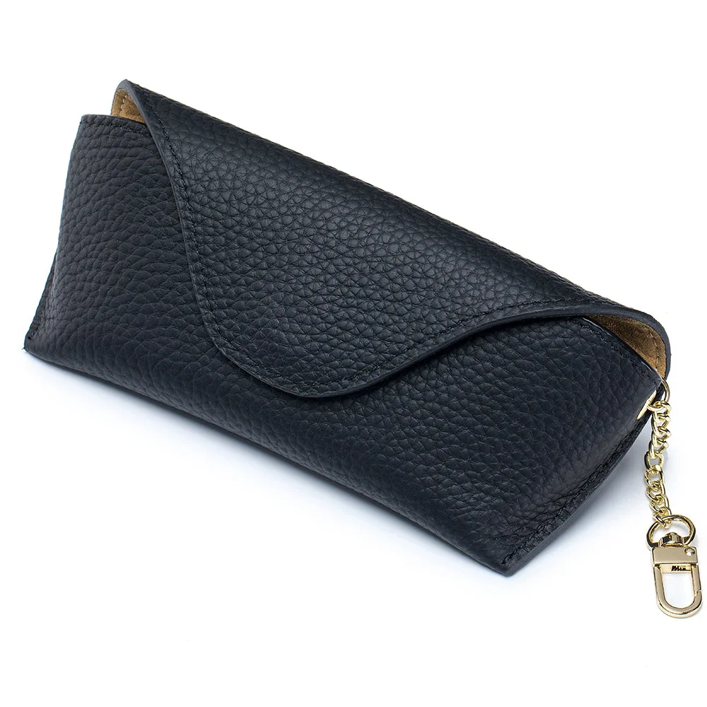 LuxeClip Étui à lunettes en cuir véritable : rigide ou souple