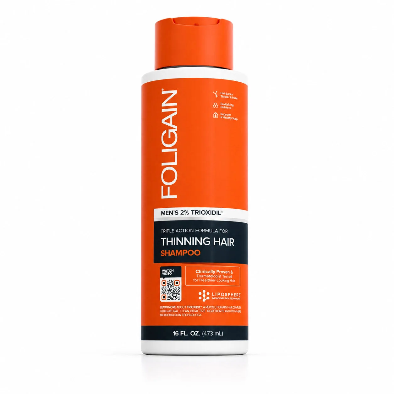 FOLIGAIN® 남성용 가늘어지는 모발용 트리플 액션 샴푸 (2% TRIOXIDIL® 함유) 473ml