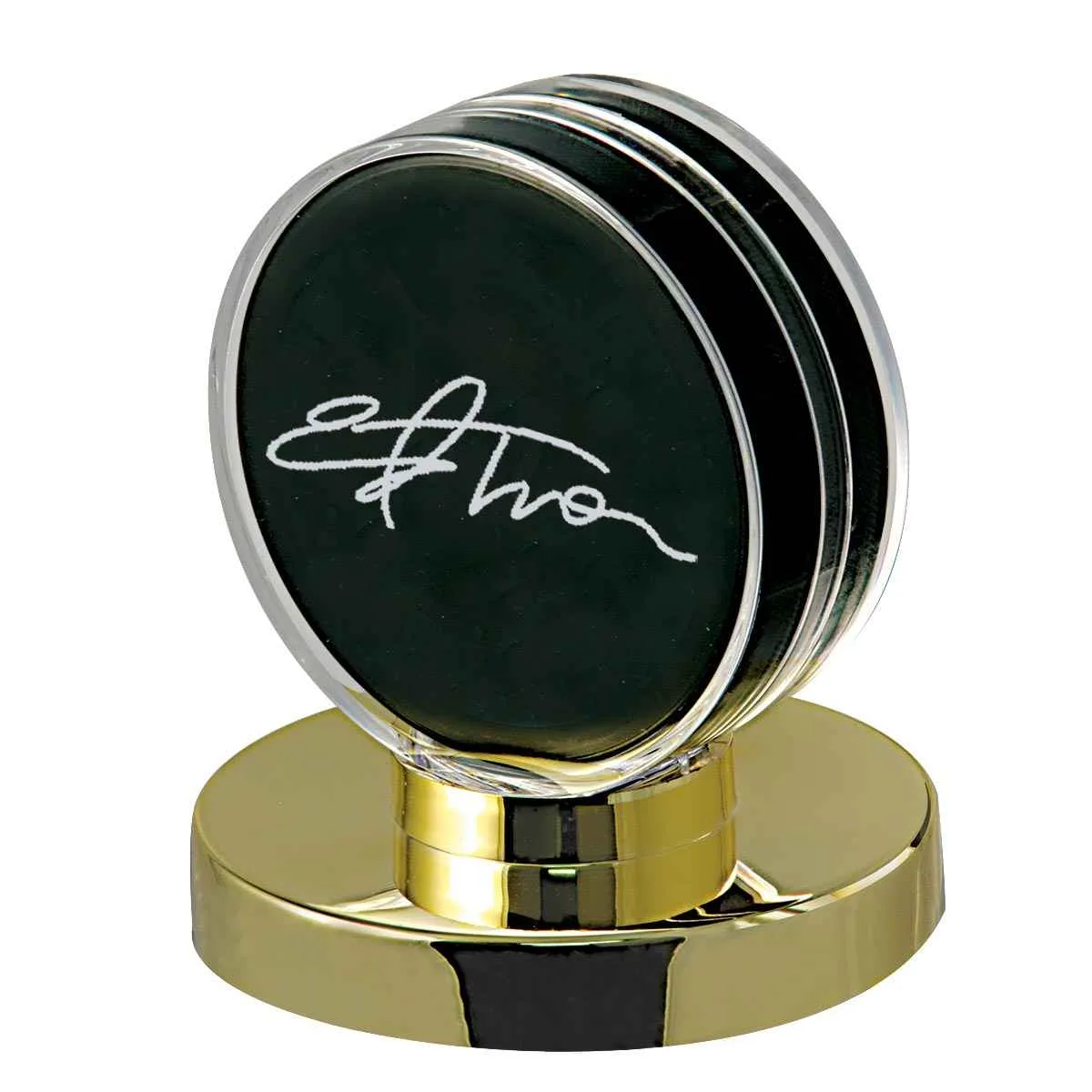 Hockey Puck Gold Base Display Holder