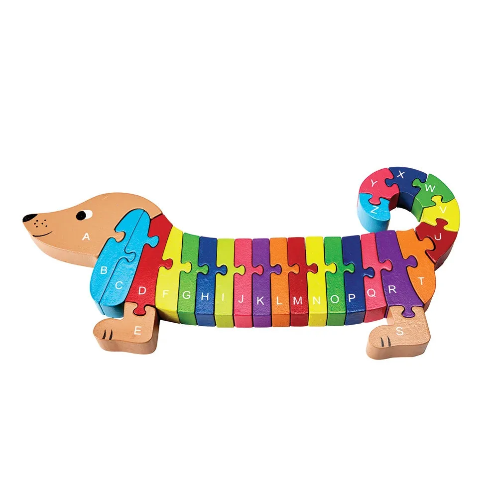 Dachshund ABC-123 Reversible Puzzle: A Fun Learning Toy