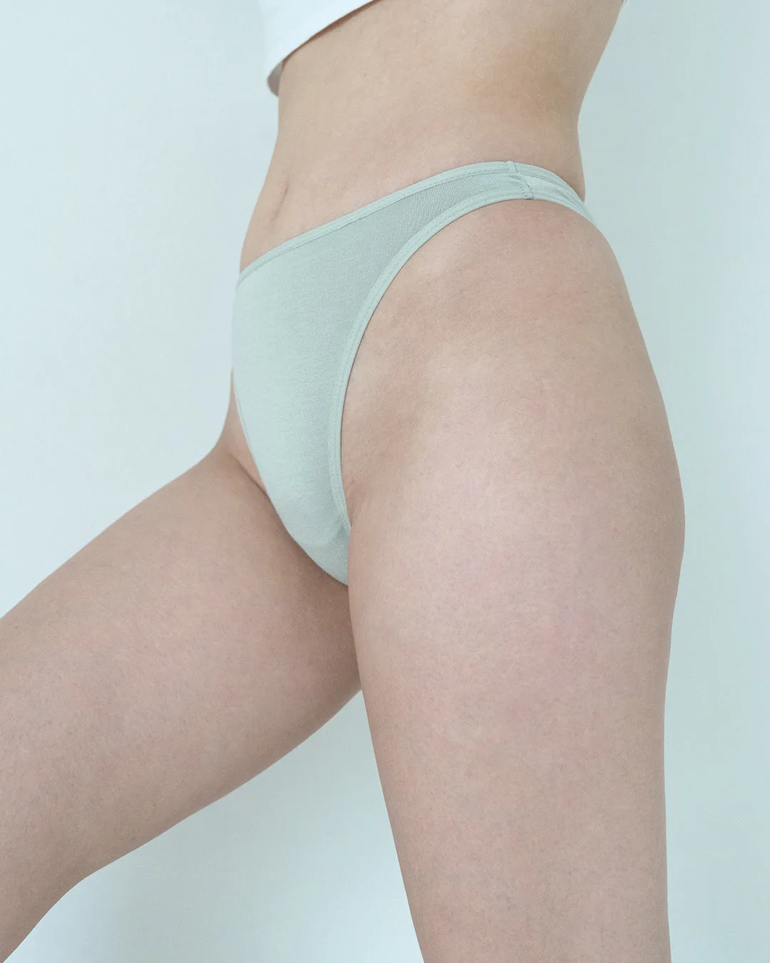High-Waist Thong Sage