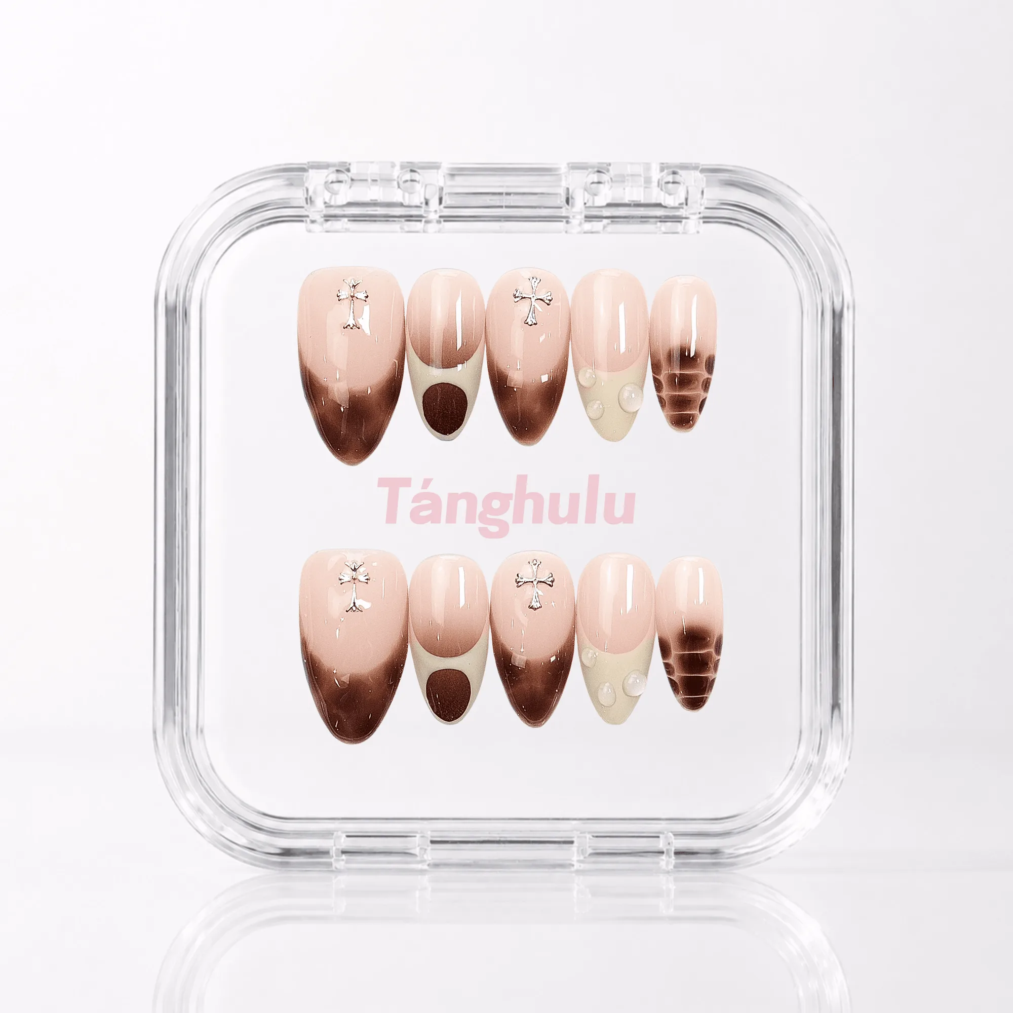 How to Apply Mocha Cross Press-On Nails for a Coffee Look