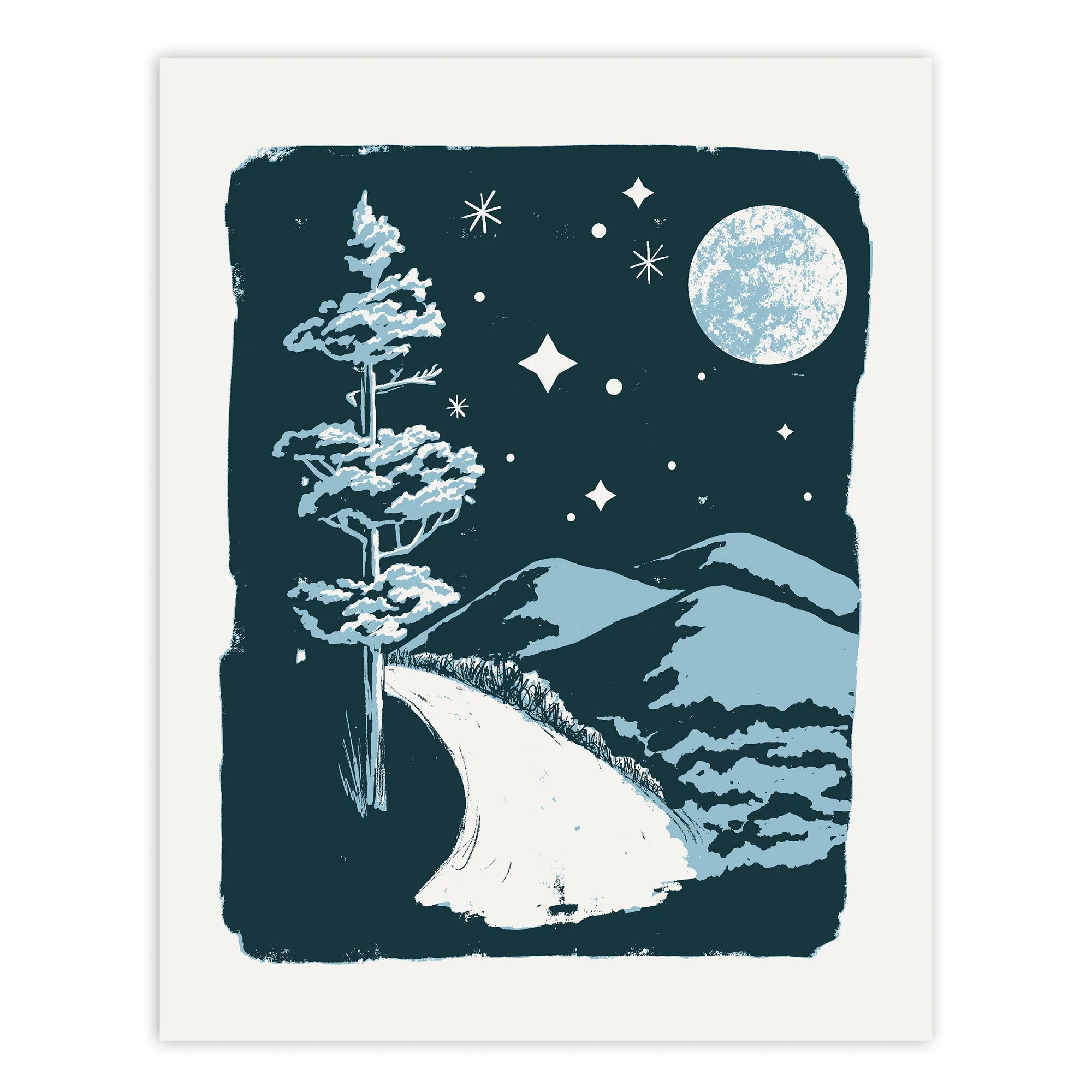Mountain Parkway di notte serigrafia