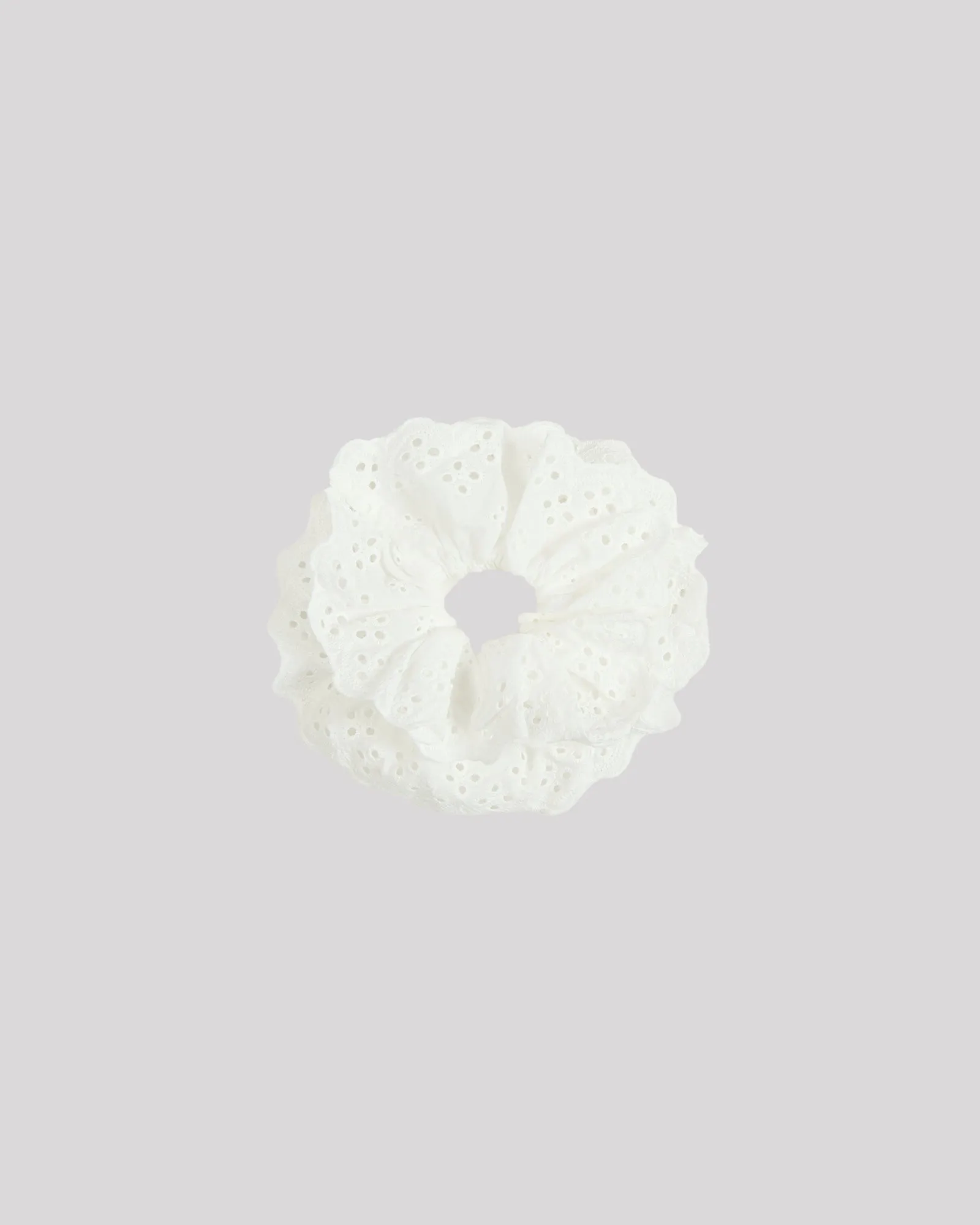 Lola Broderie Scrunchie Vintage White