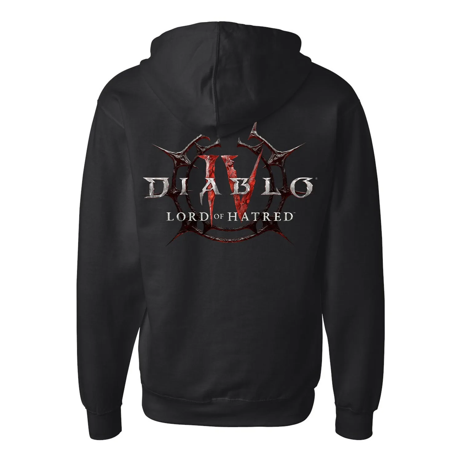 Sweat com capuz Diablo IV preto com fecho e logótipo Lord of Hatred