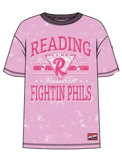 New Era Reading Baseball Women's Pink Logo Tee