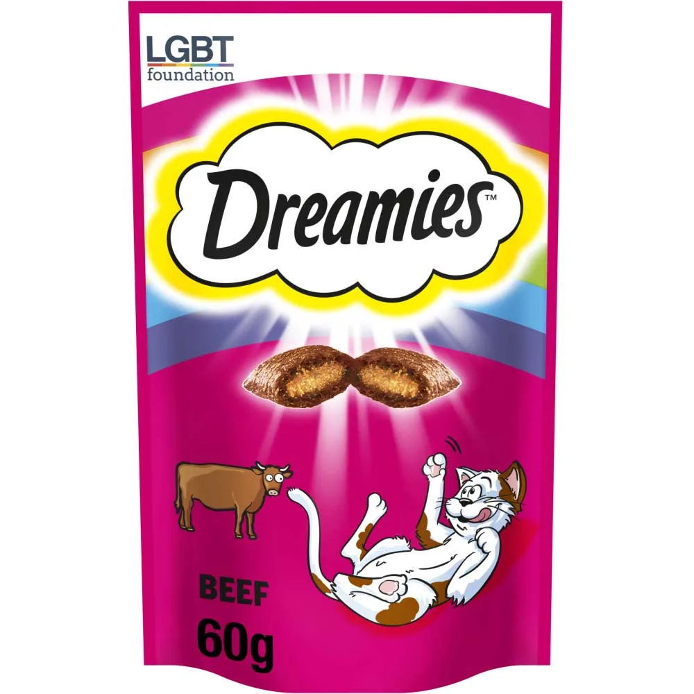 Premios Dreamies para gatos: ternera, queso o atún