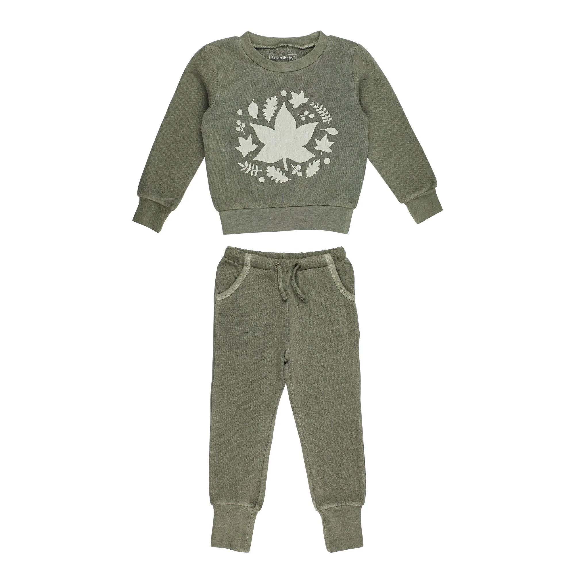 Hunter Leaves | Ensemble sweat à motif et jogger bio tout doux enfant