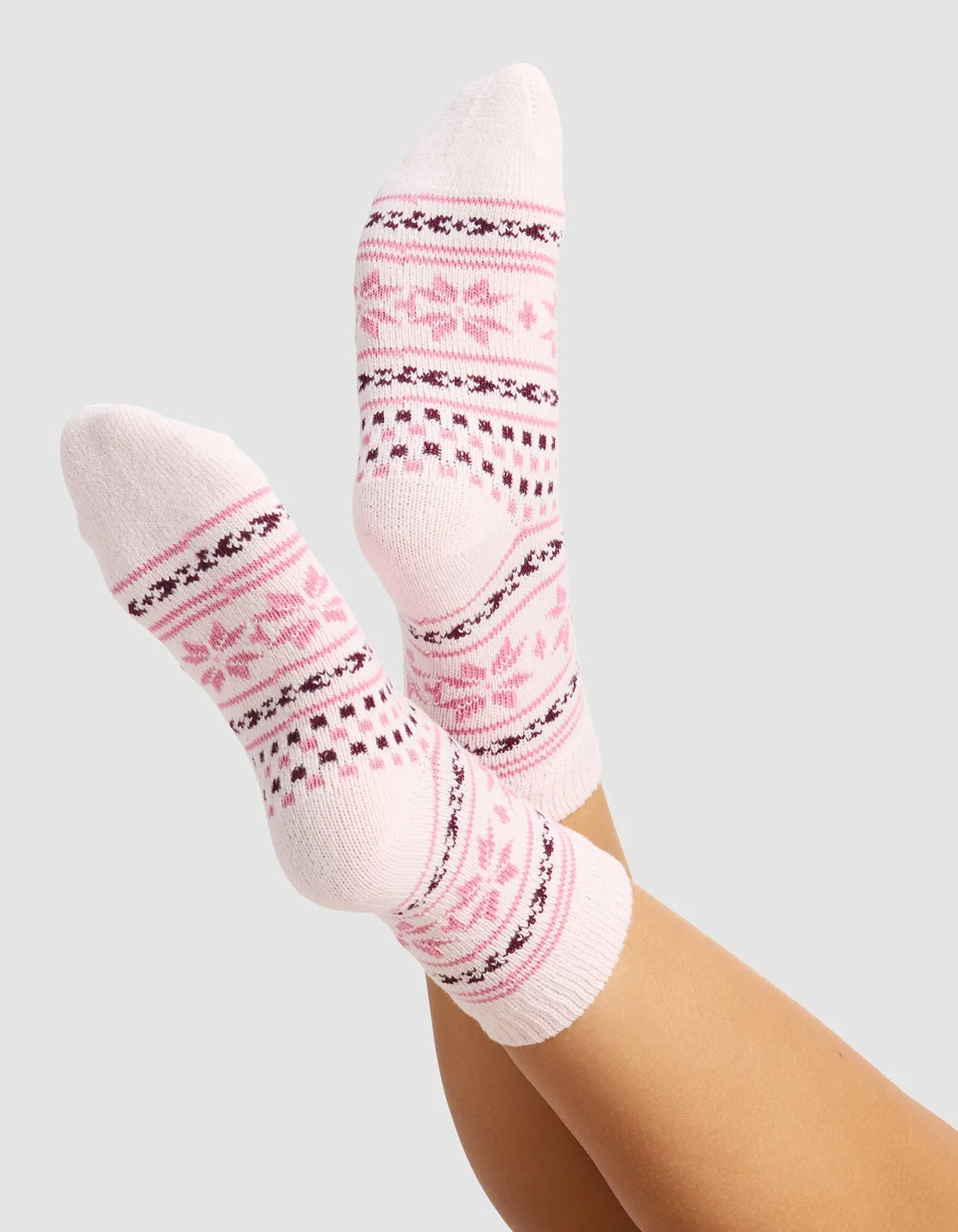 Snowflake Plush Lounge Quarter Sock - Last Chance