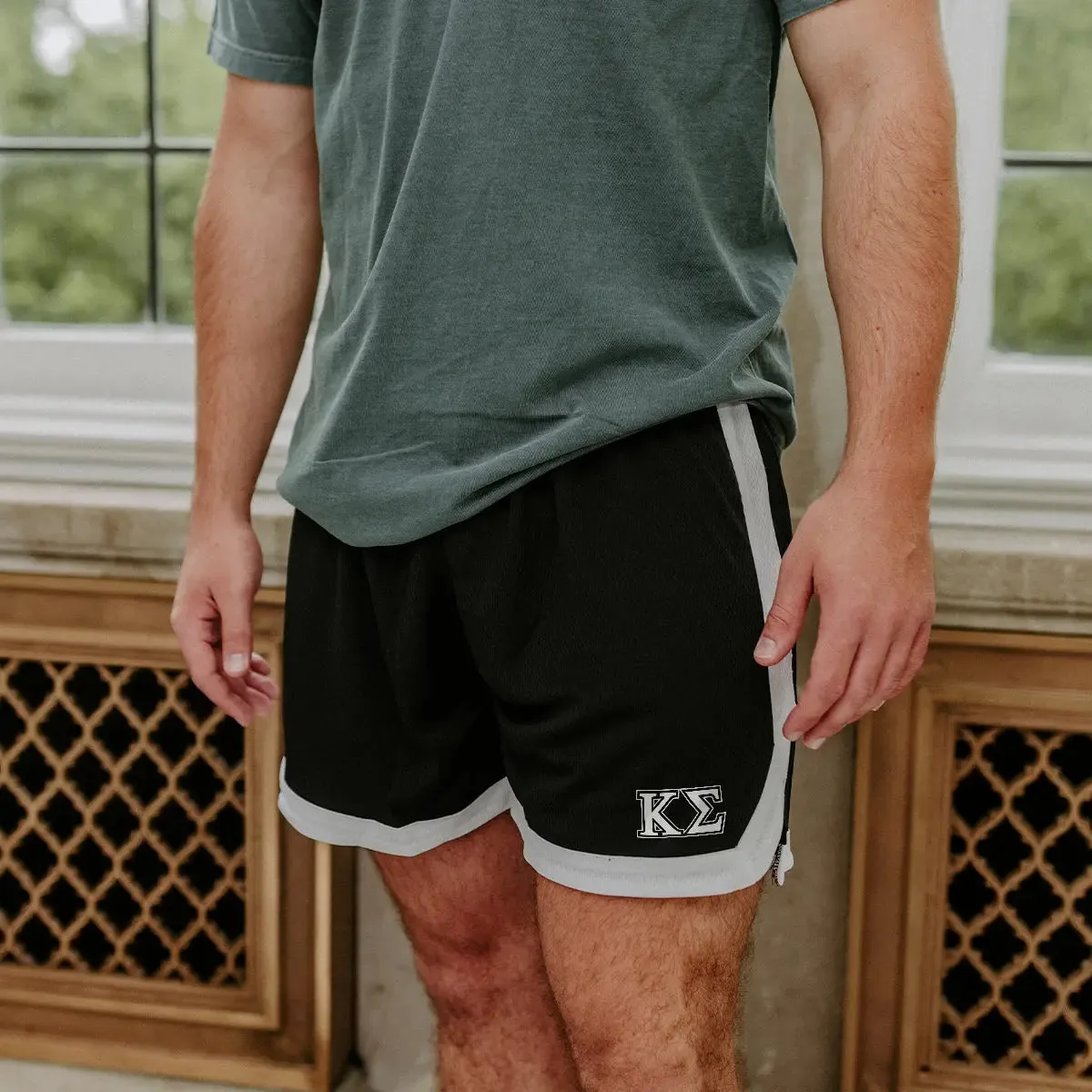 Kappa Sig Black 7" Mesh Shorts