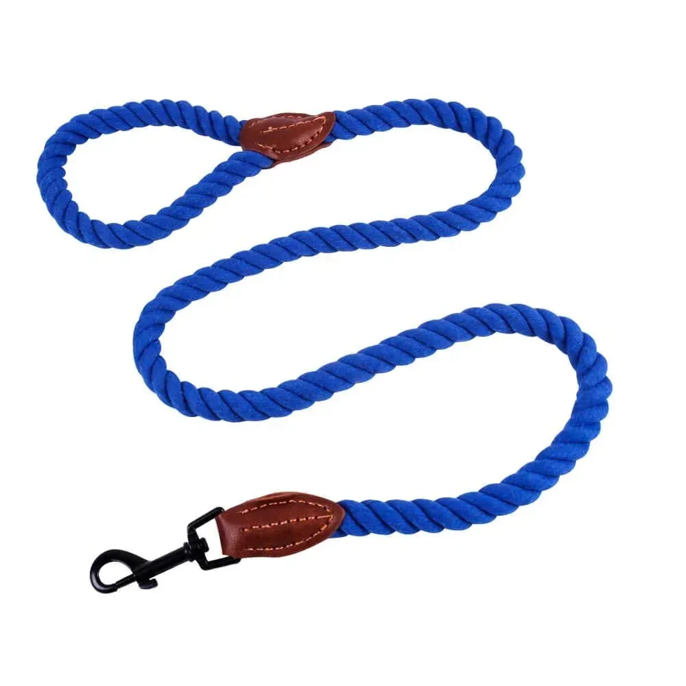 AllPetSolutions Rope Dog Lead, Blue, 120cm