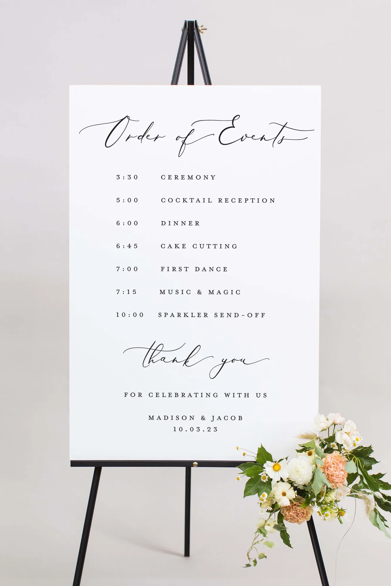 Itinerary Sign Wedding | The Madison