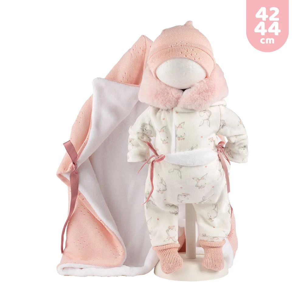 Jurk en accessoire voor Llorens pasgeborene 42-44 cm