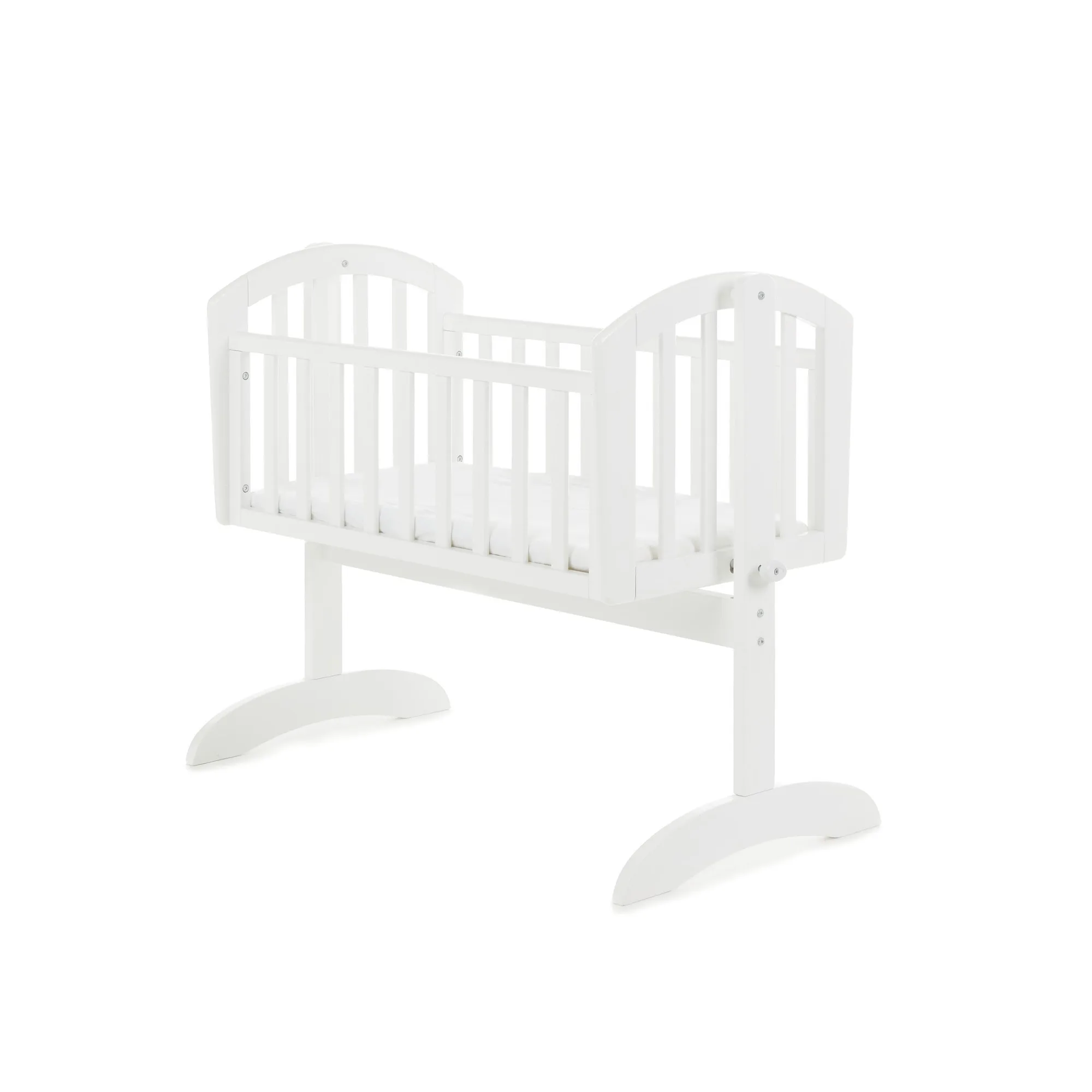 Cuna mecedora Obaby Sophie con colchón de espuma - Blanca