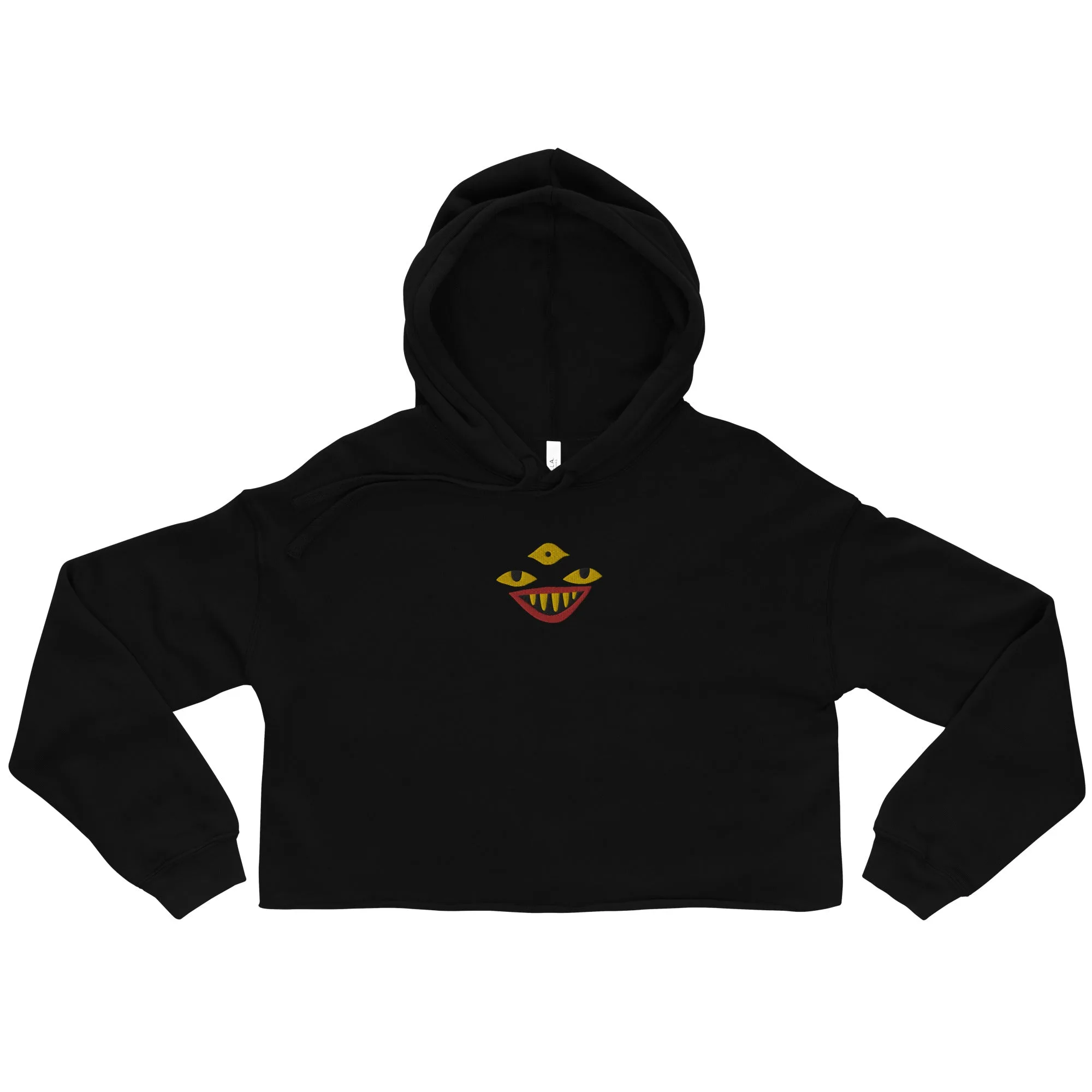 REZIE - cropped raw hem embroidered hoodie