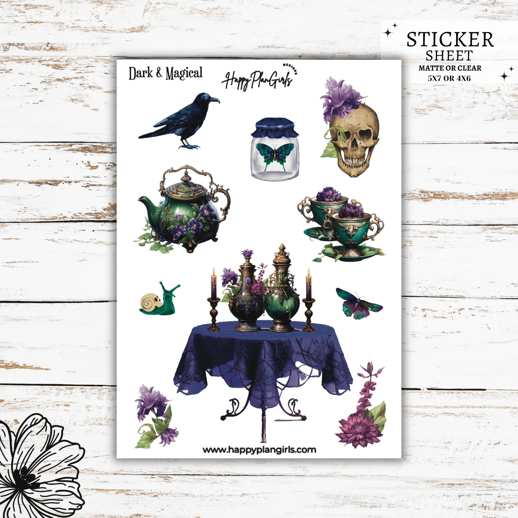 Donkere en magische Halloween-stickervellen