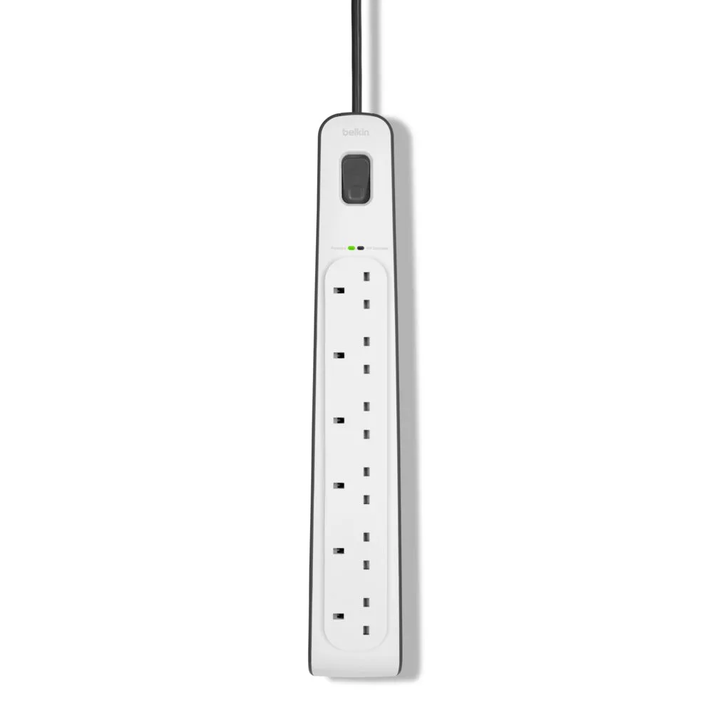6-outlet Surge Protection Strip with 2M Power Cord