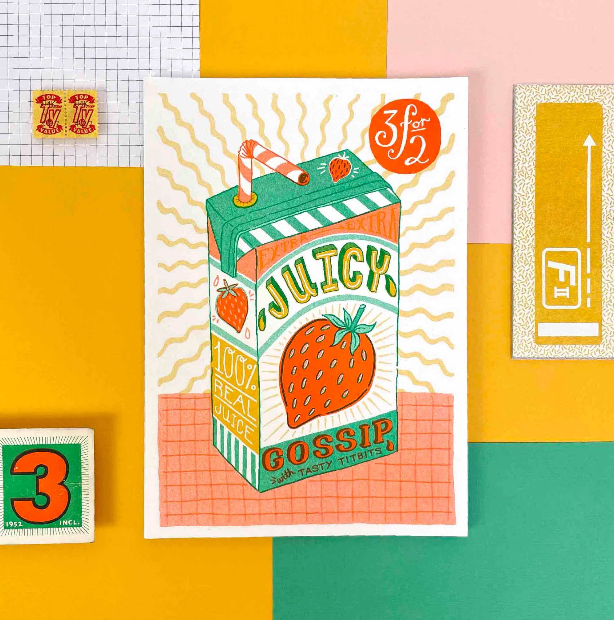 A5 Juicy Risograph Print