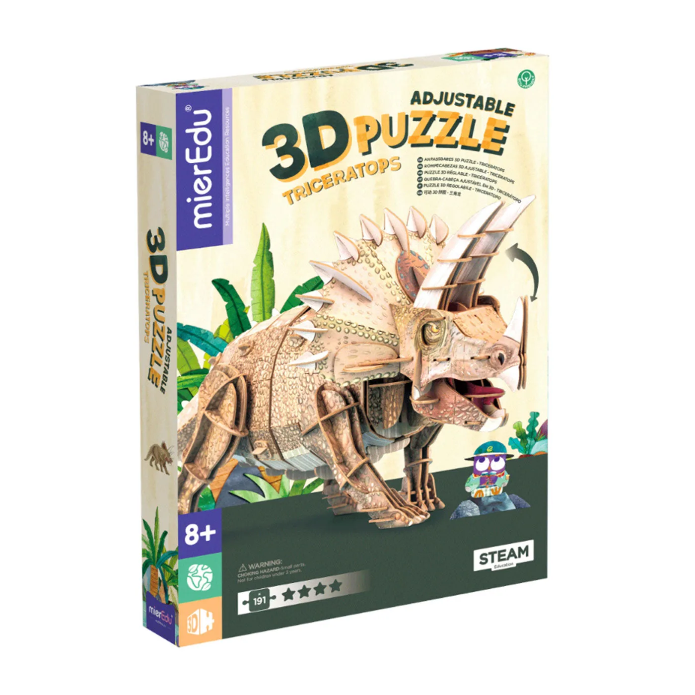 mierEdu 3D 三角龍 vs 磁力太空拼圖