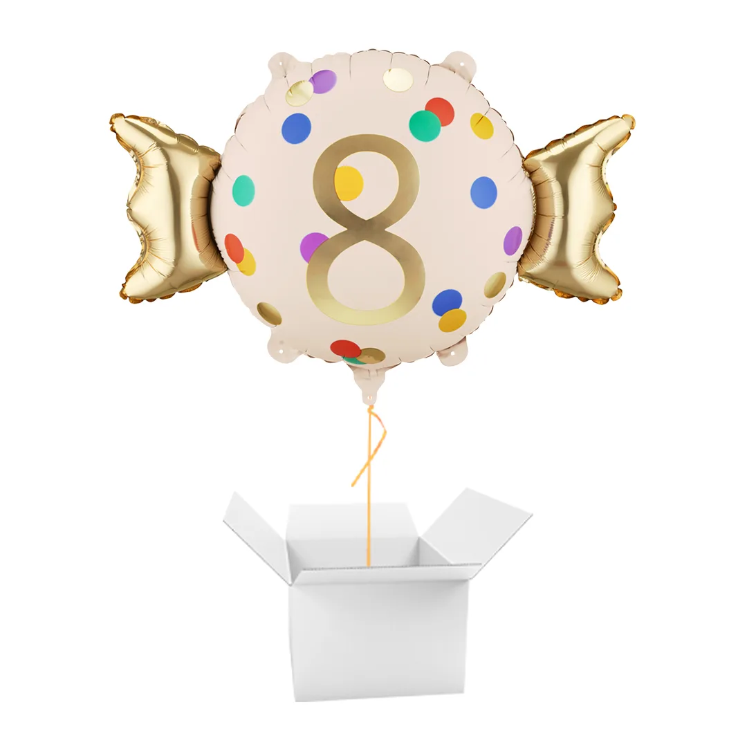 8th Birthday Balloon In A Box vs Standard Foil Balloon