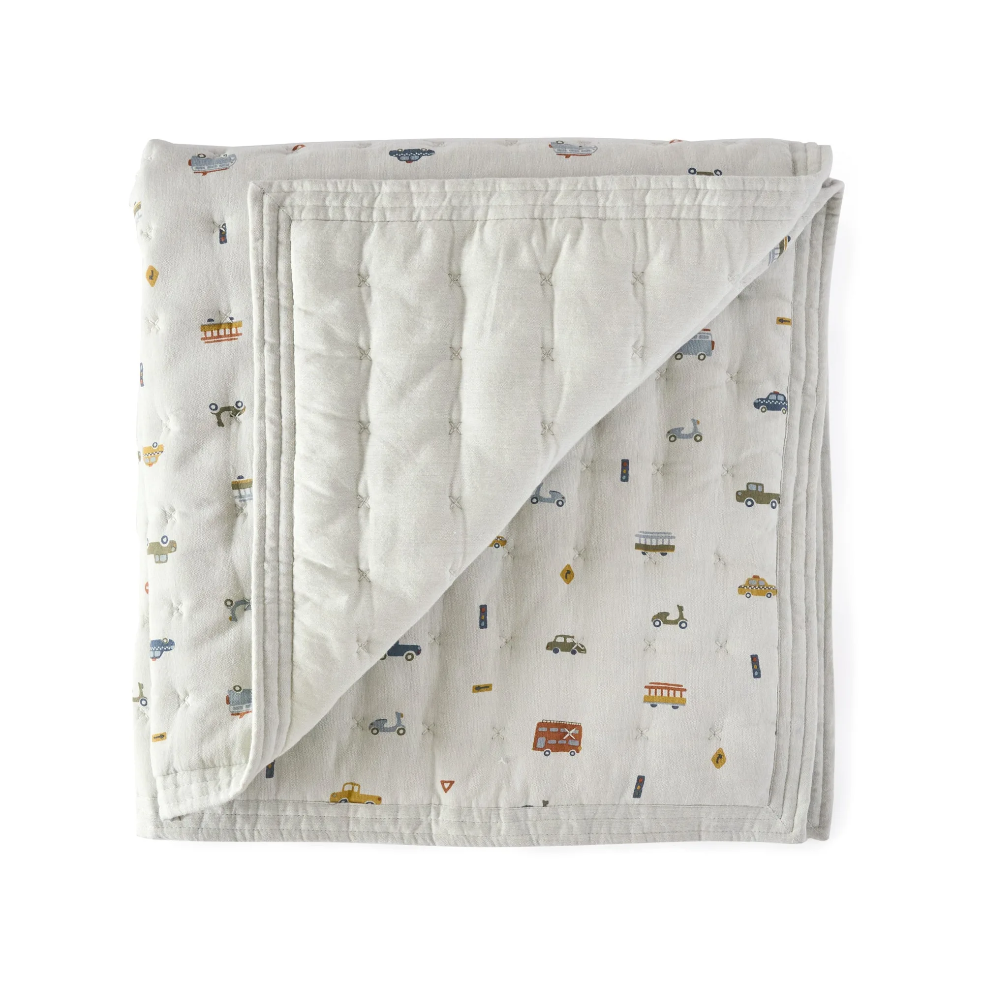 Quilted Chambray Blanket - Rush Hour