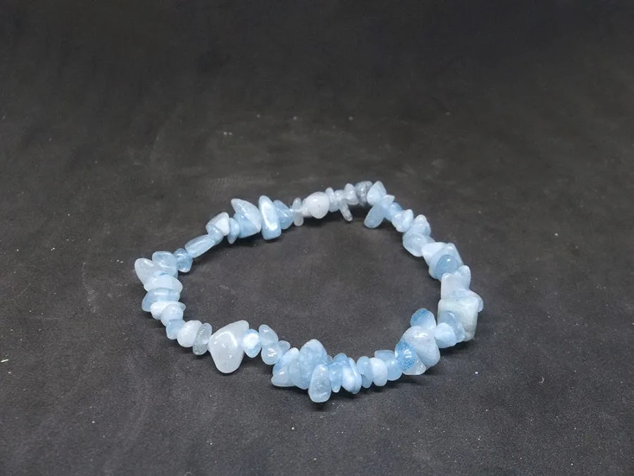 Aquamarine Gemstone Chip Bracelet
