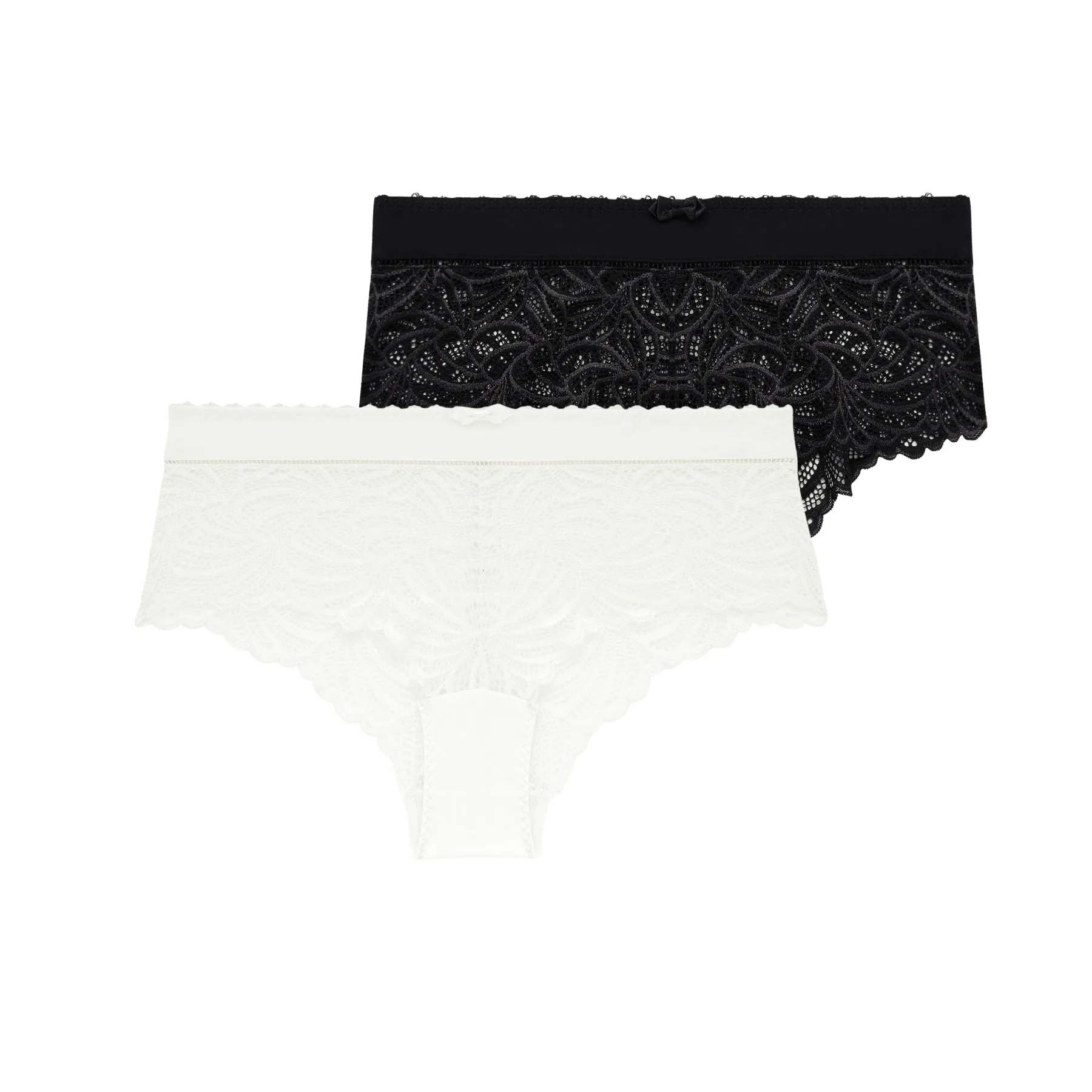 Lot de deux shorty ivoire et noir Pampelune