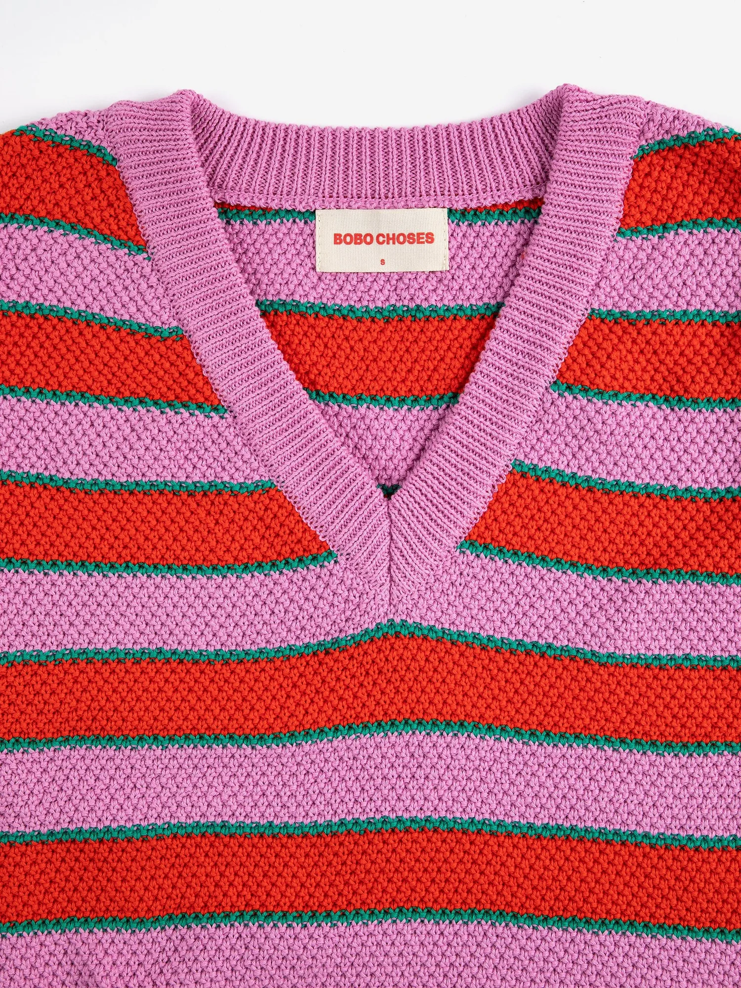 sb126ad132 Striped V-neck vest