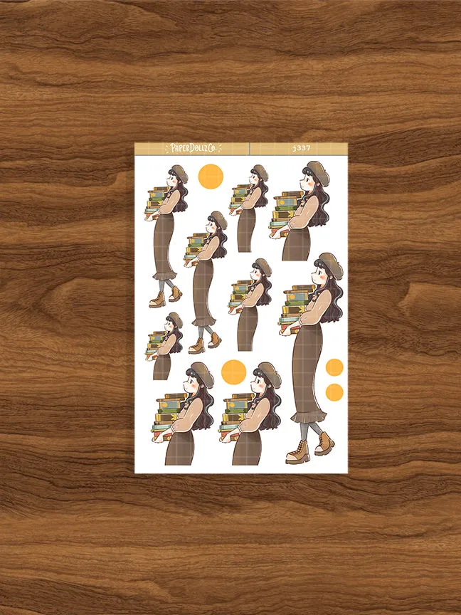 Autocollants Bookworm Cottage Core Paperdollzco pour planner | J337