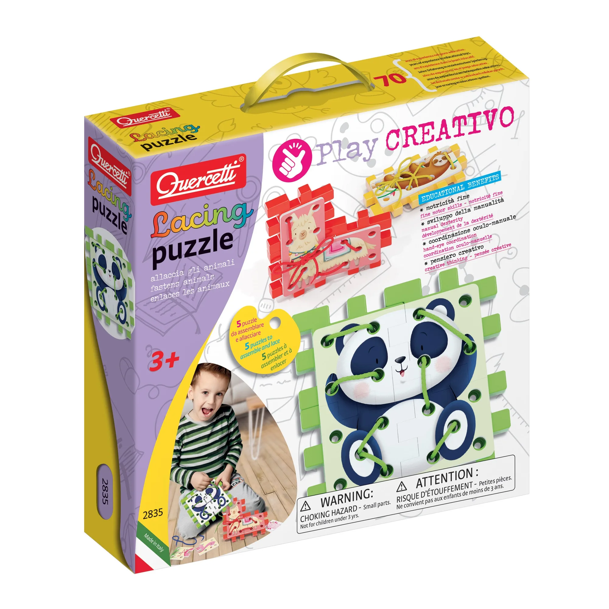 Puzzle di allacciatura: attività di motricità fine per bambini