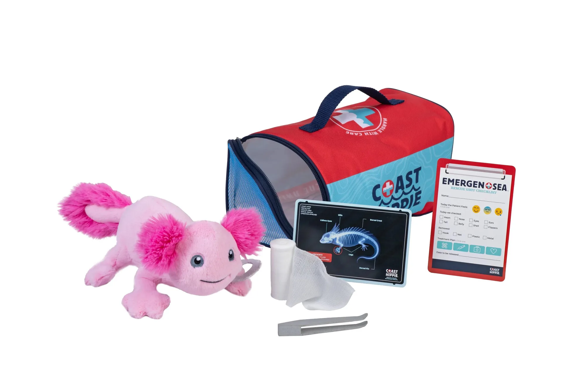 Coast Hippie Rescue Kit Axolotl Play Set - 7.8"
