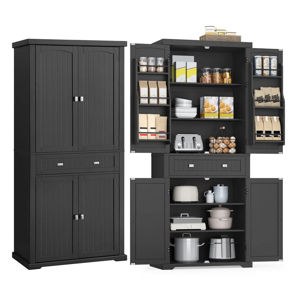VASAGLE Tall storage cabinet with drawer and adjustable shelves