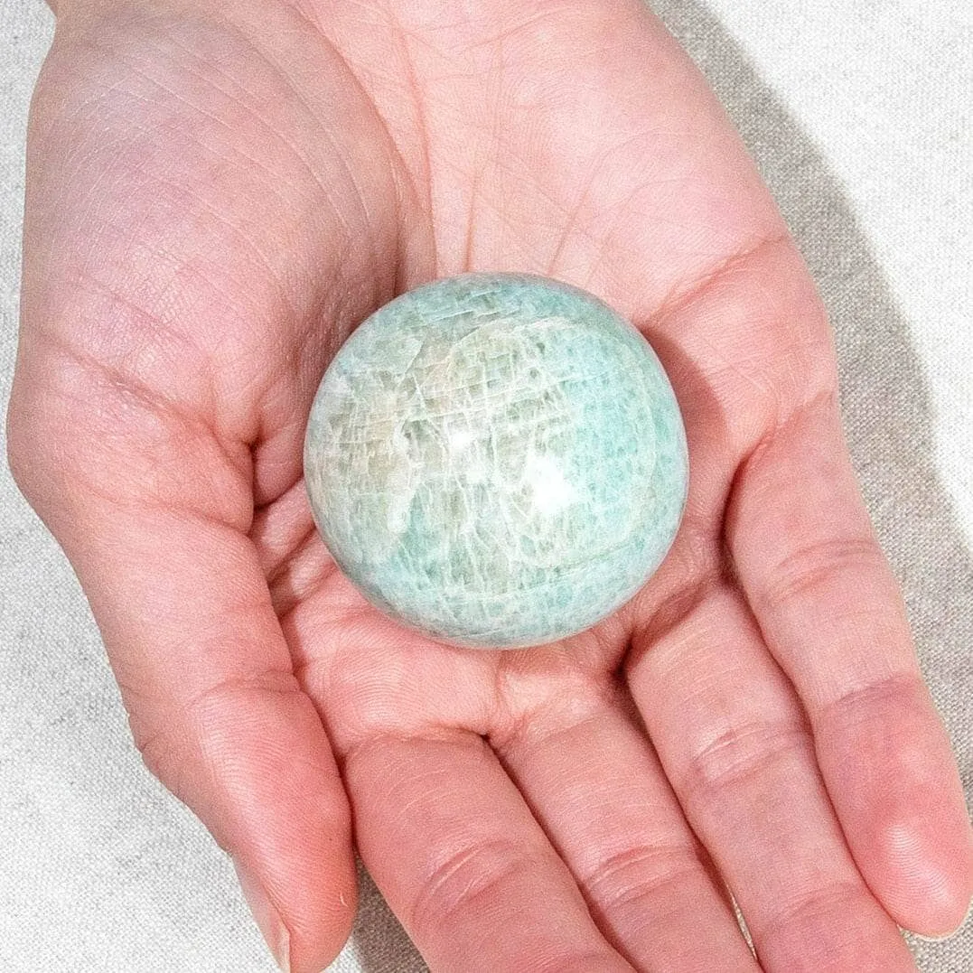 AMAZONITE SPHERE WITH TRIPOD