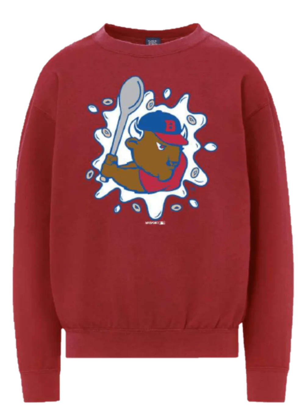 Buffalo Bisons Jugend-Rot-Cereal-Cap-Logo-Pullover