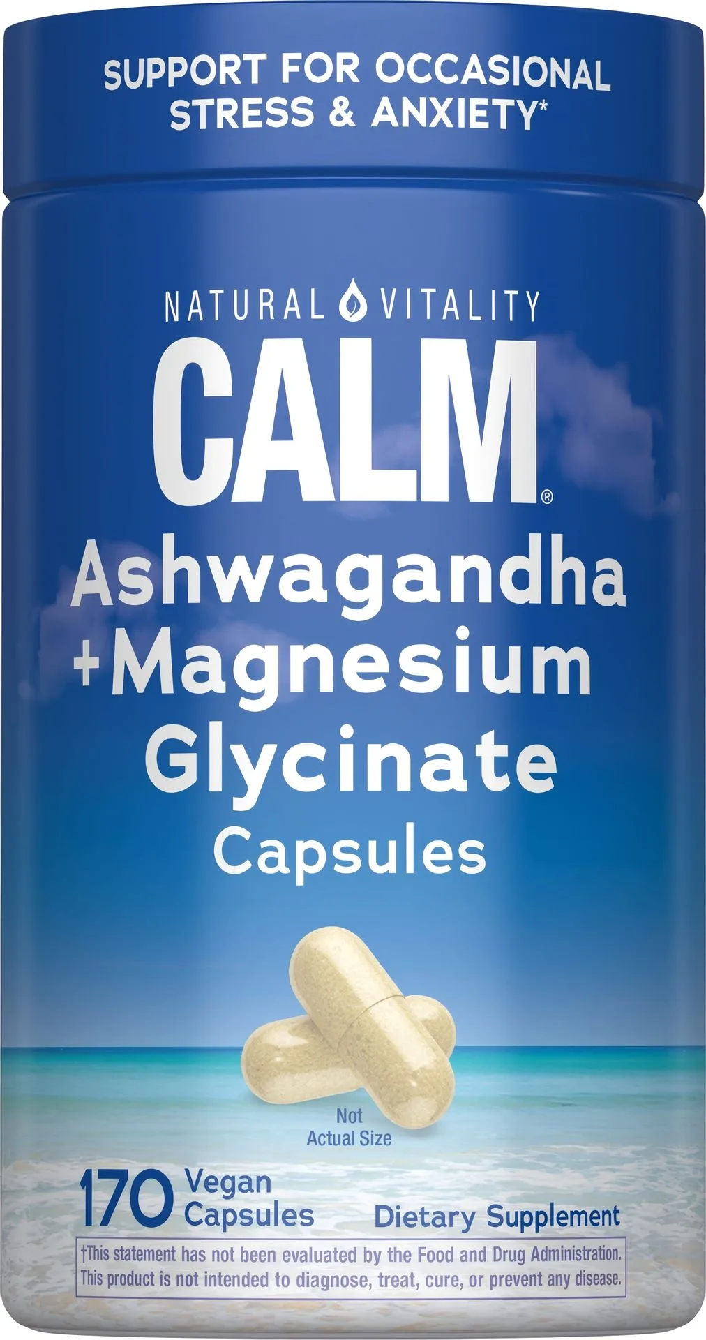 CALM Ashwagandha + Magnesium Glycinate, 170 Vegan Capsules