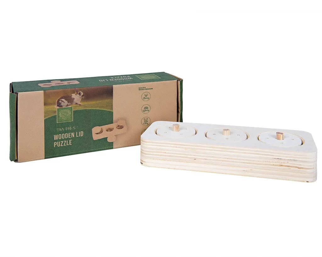 Cómo usar un rompecabezas de tapa de madera para enriquecer a tu mascota pequeña